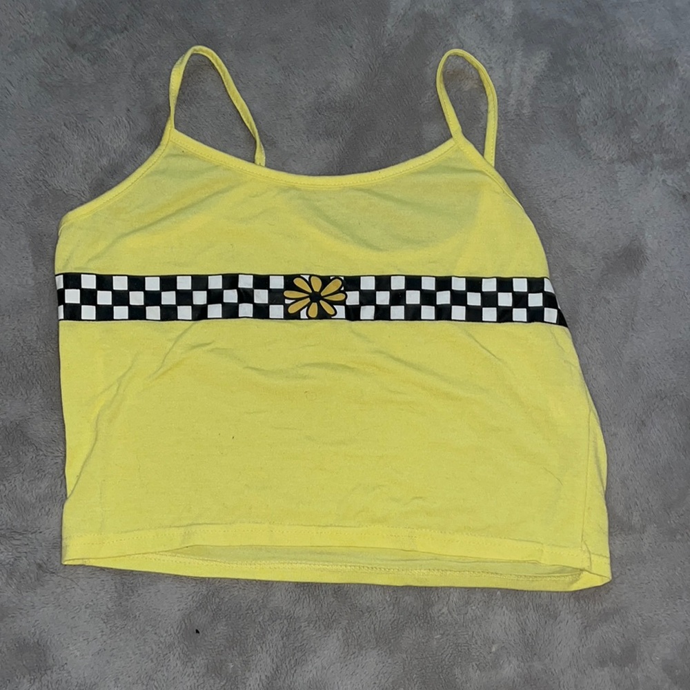 Yellow crop tank top
